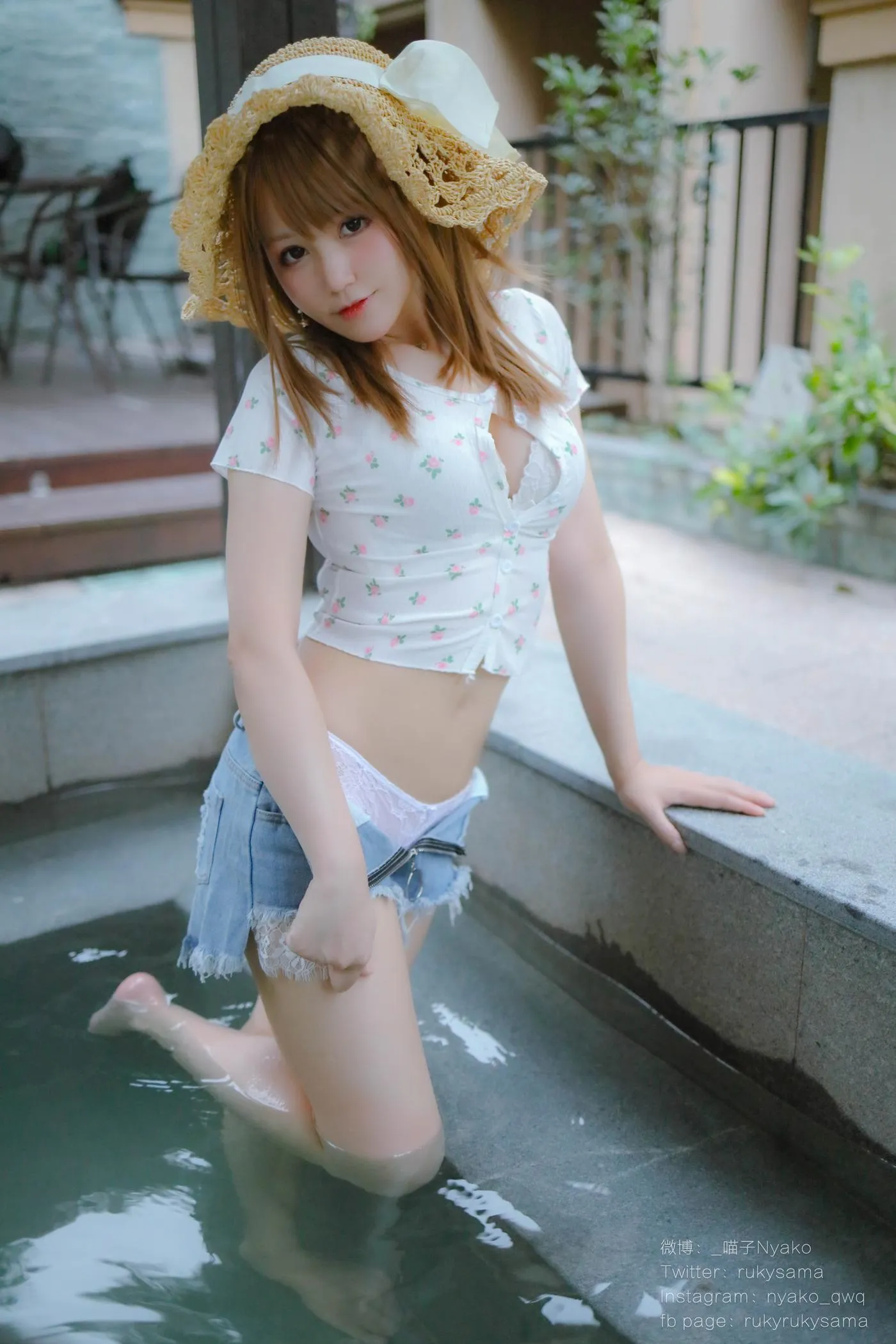 Nyako喵子 – NO.27 温泉蕾丝睡衣-温泉 [80P]插图3